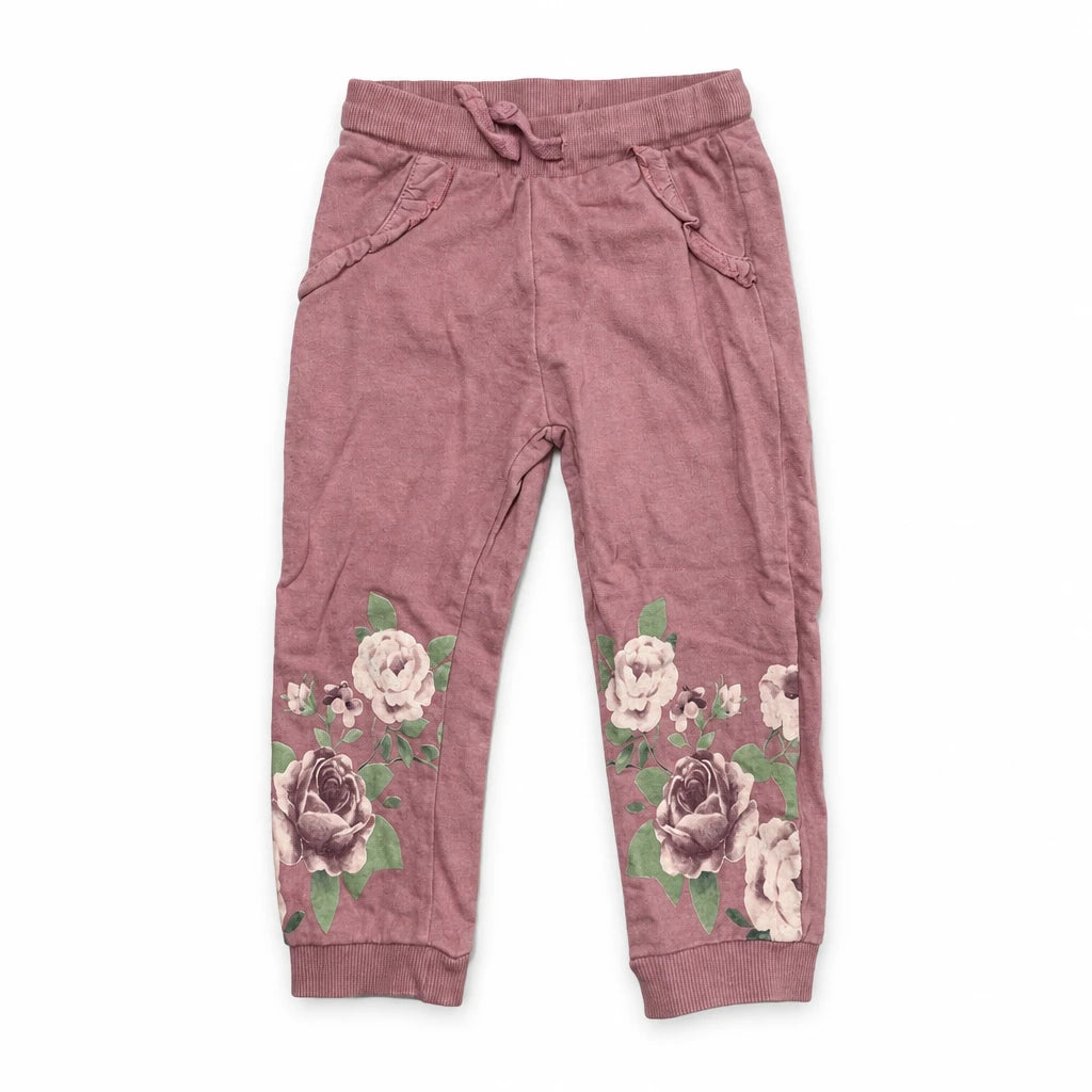 Blommiga mjukisbyxor från So Cute - Storlek 92 - Rosa
