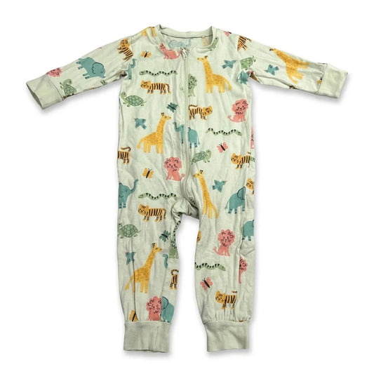 Djurmönstrad pyjamas från Lindex - Storlek 86 - Grön