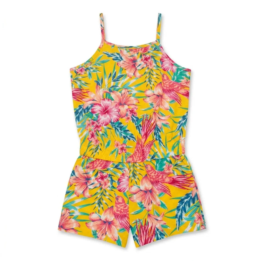 Blommigt jumpsuit från Lindex Kids - Storlek 98/104 - Gul