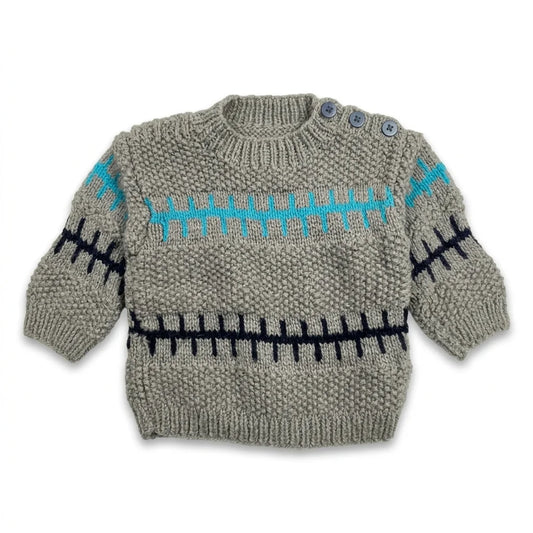 Randig tröja - Storlek 74/80 - Grå