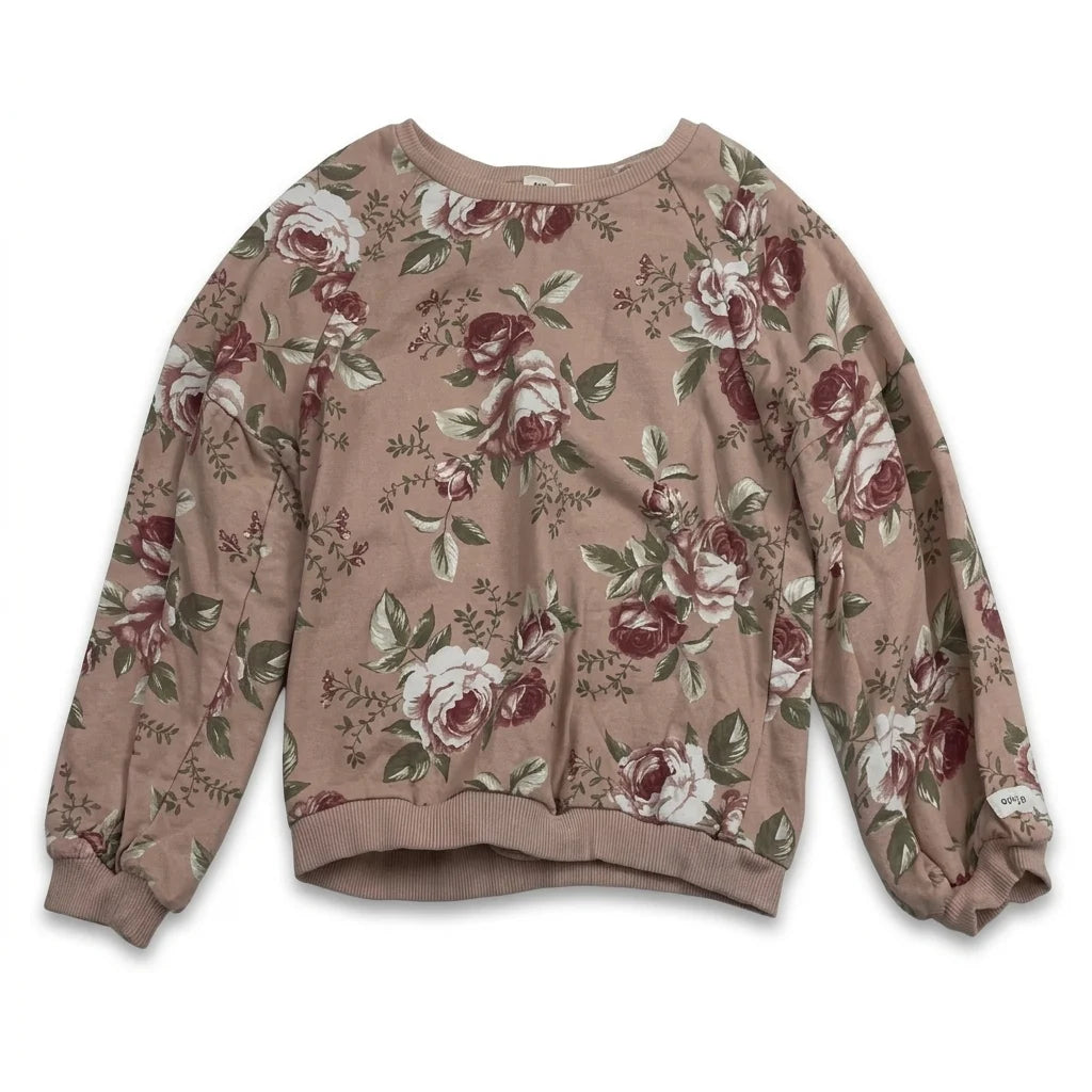 Blommig sweatshirt från Newbie - Storlek 110/116 - Rosa