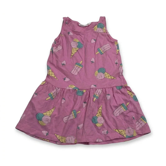 Mönstrad klänning från Kappahl - Storlek 98/104 - Rosa