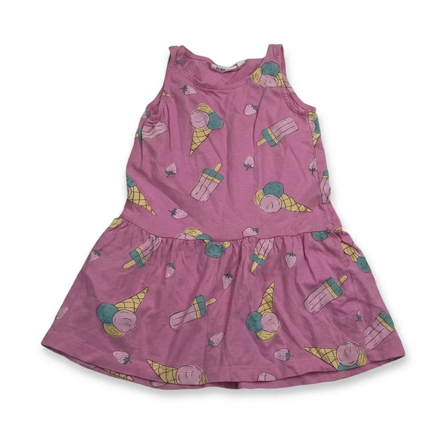 Mönstrad klänning från Kappahl - Storlek 98/104 - Rosa