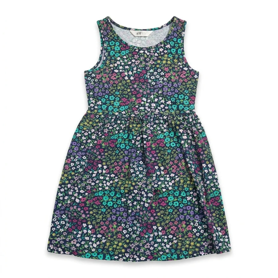 Blommig klänning från H&M - Storlek 110/116 - Marinblå
