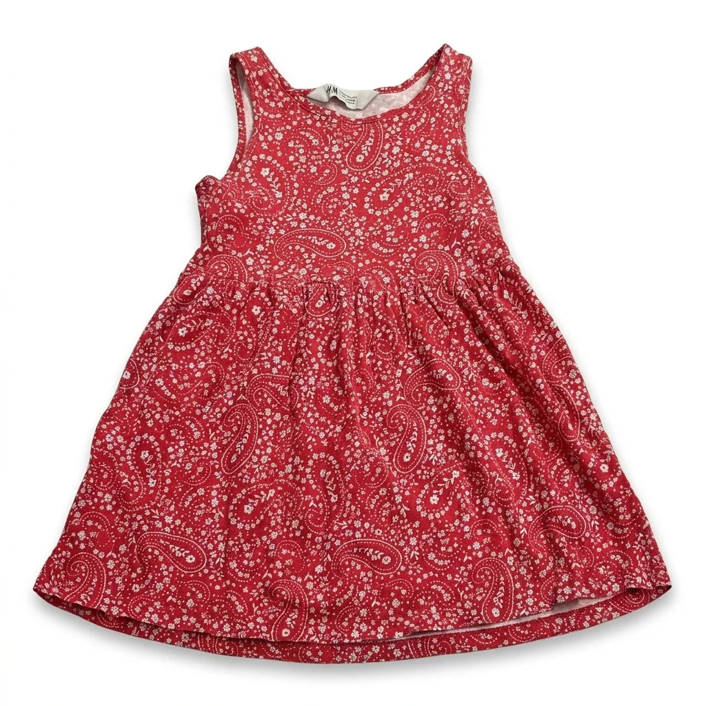 Blommig klänning från H&M - Storlek 98/104 - Röd