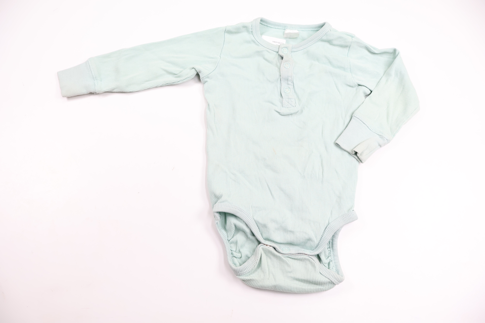 Ribbad body från H&M - Storlek 80 - Grön