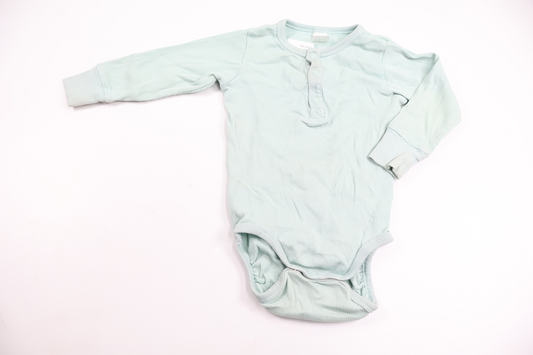 Ribbad body från H&M - Storlek 80 - Grön