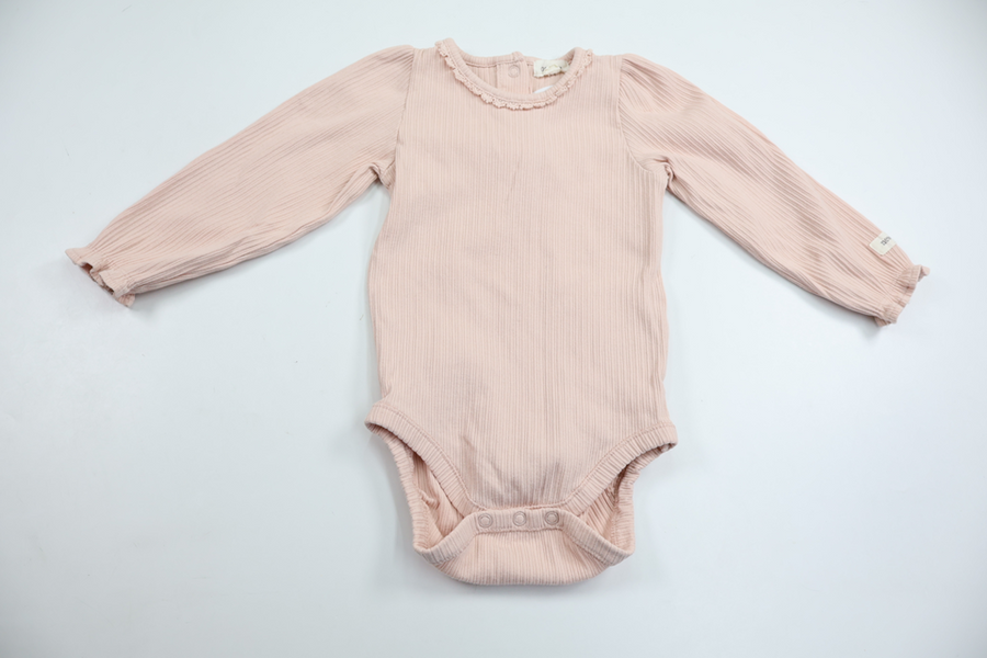 Ribbad body från Newbie - Storlek 80 - Rosa
