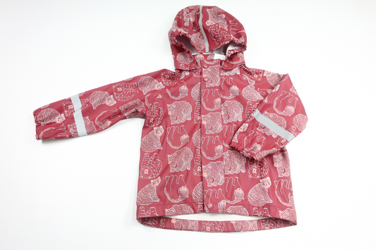 Regnjacka med björnar från Reima - Storlek 92 - Vinröd