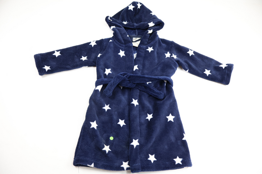 Morgonrock/Badrock med stjärnor från H&M - Storlek 92 - Marinblå