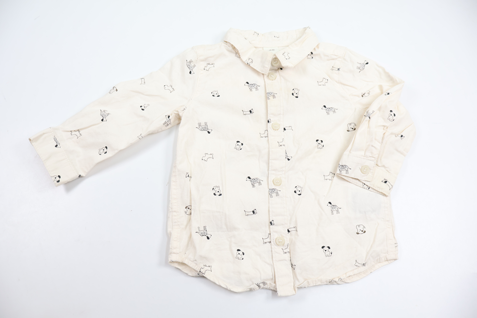 Skjorta med hundar från H&M - Storlek 80 - Benvit