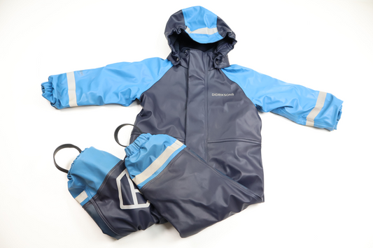Fleecefodrad regnoverall från Didriksons - Storlek 80 - Marinblå