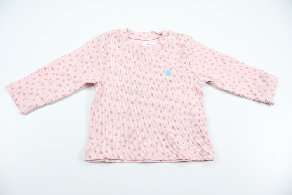 Ribbad tröja från ICA I Love Eco - Storlek 74 - Rosa