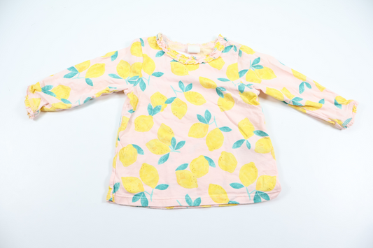 Tröja med citroner från H&M - Storlek 74 - Rosa