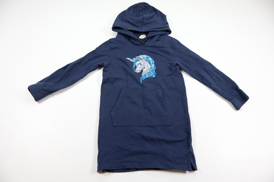 Sweatshirt klänning med enhörning från Uniq Studio - Storlek 98/104 - Marinblå