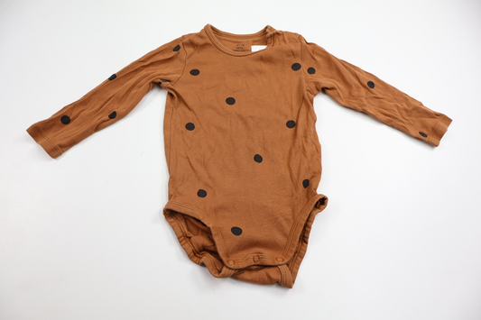 Prickig body från H&M - Storlek 74/80 - Brun