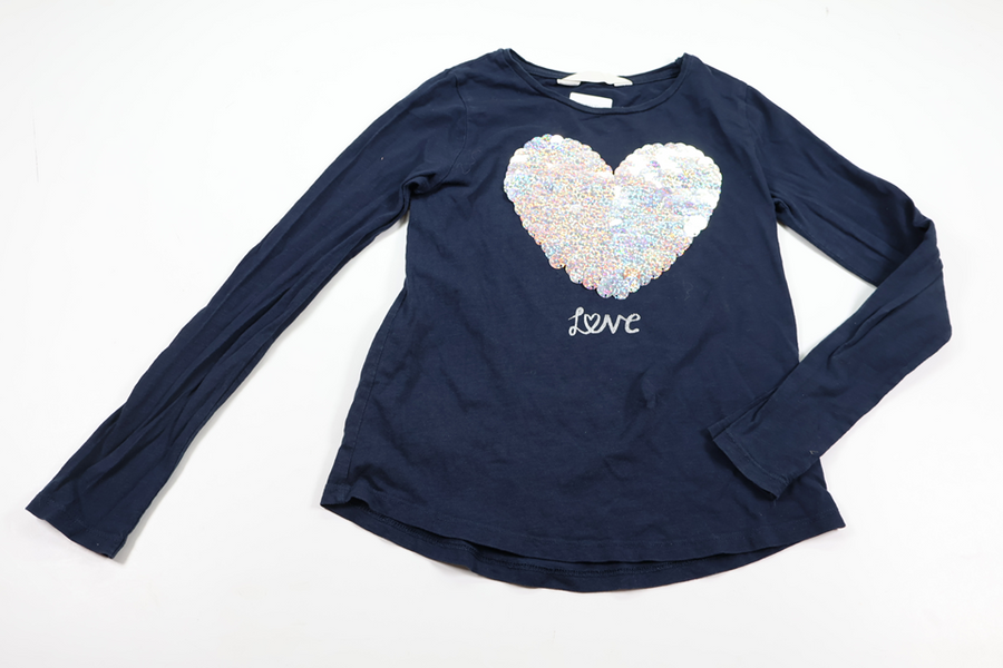 Tröja med paljetter från H&M - Storlek 134/140 - Marinblå