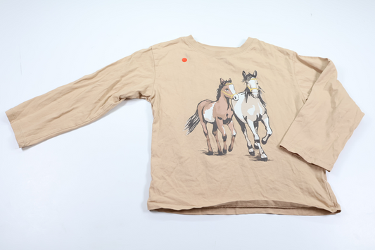 Tröja med hästar från H&M - Storlek 122/128 - Beige