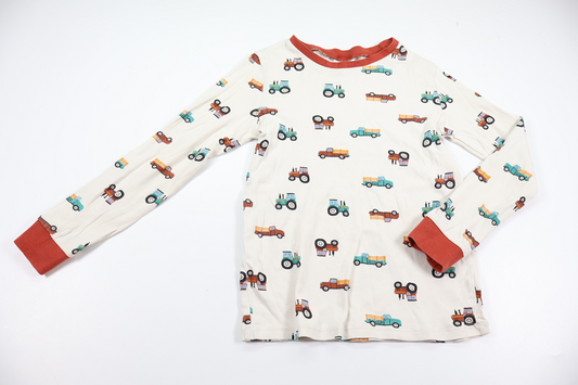 Pyjamas tröja med traktorer från H&M - Storlek 122/128 - Benvit