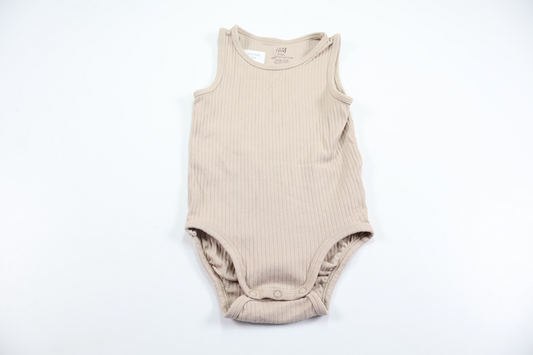 Ribbad body från H&M - Storlek 80 - Beige