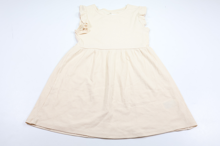 Ribbad klänning från H&M - Storlek 122/128 - Beige