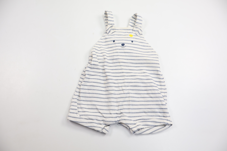 Hängselshorts med nalle från H&M - Storlek 68 - Vit