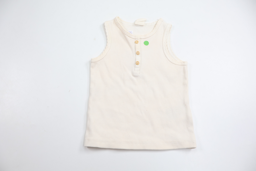 Ribbat linne från H&M - Storlek 74 - Benvit