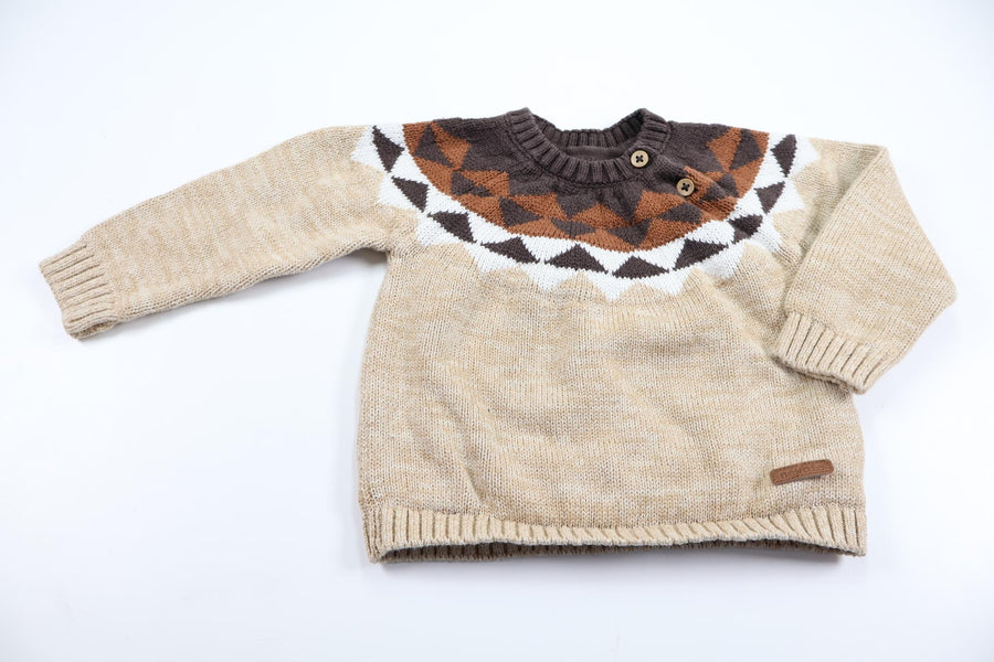 Stickad tröja från Newbie - Storlek 74 - Beige