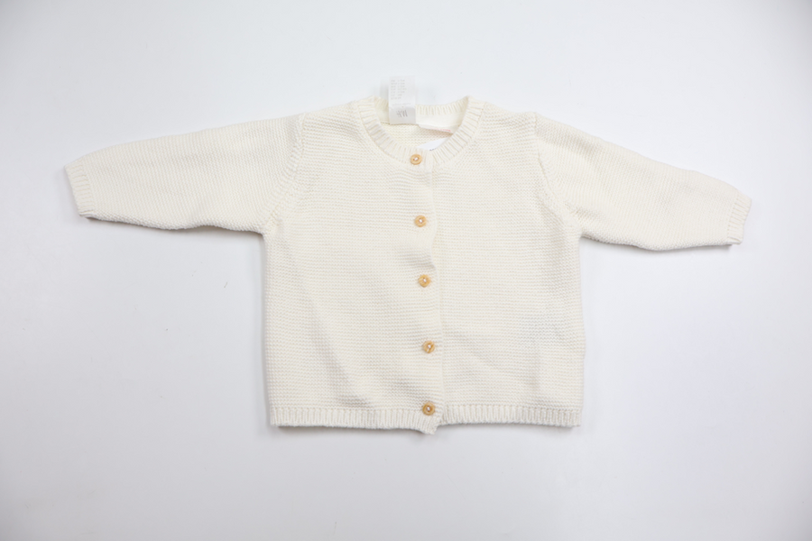 Stickad kofta från H&M - Storlek 56 - Benvit