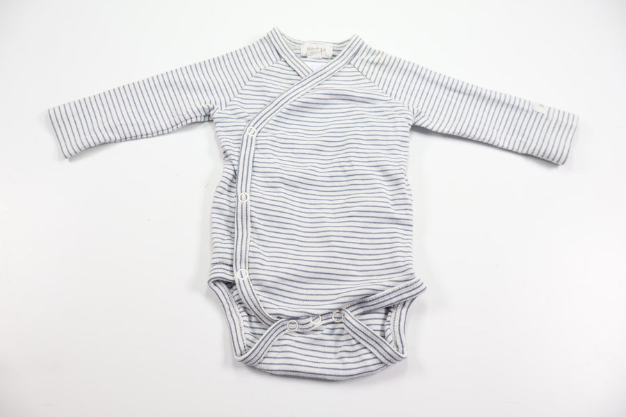 Randig omlottbody från Newbie - Storlek 56 - Vit