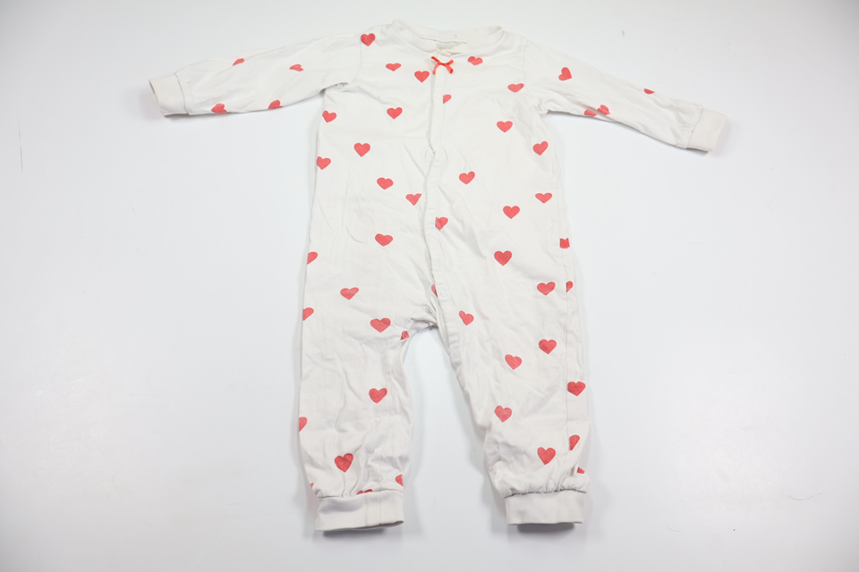Pyjamas med hjärtan från H&M - Storlek 80 - Vit