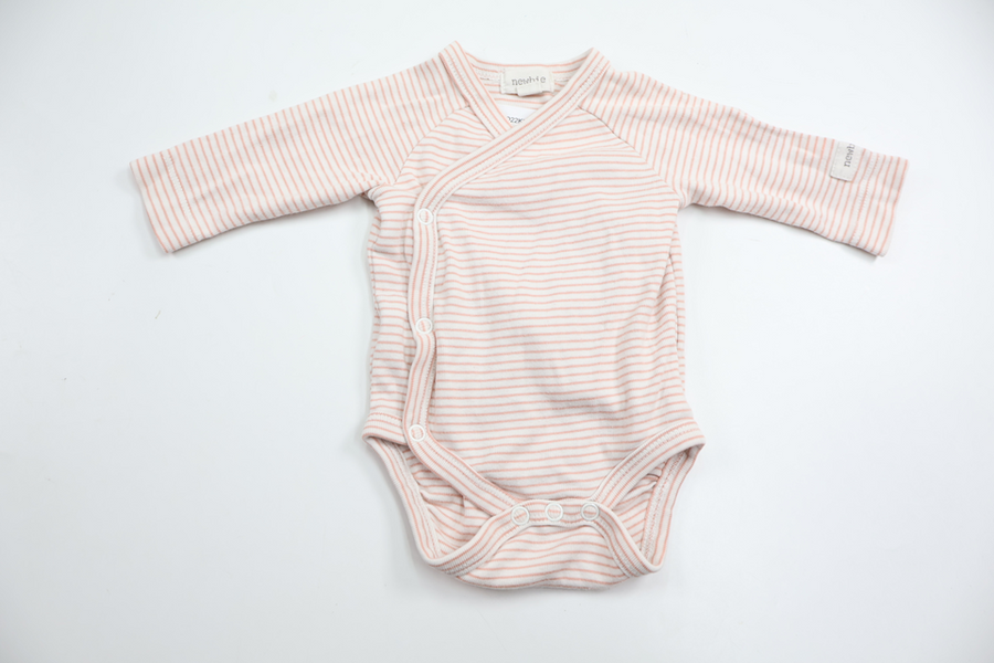 Randig omlottbody från Newbie - Storlek 50 - Rosa
