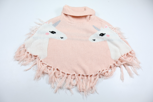 Stickad poncho från H&M - Storlek 110/128 - Rosa