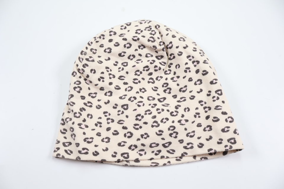 Mössa med leopardmönster från H&M - Storlek 74/80 - Benvit