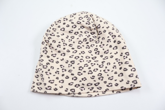 Mössa med leopardmönster från H&M - Storlek 74/80 - Benvit