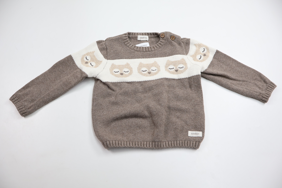 Stickad tröja från Newbie - Storlek 80 - Beige