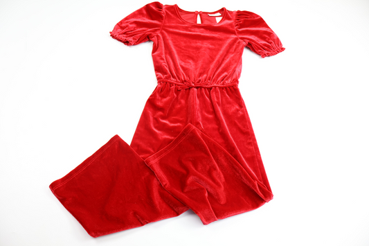Jumpsuit i velour från Kappahl - Storlek 98/104 - Röd