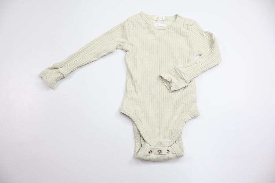 Ribbad body från Newbie - Storlek 80 - Grön