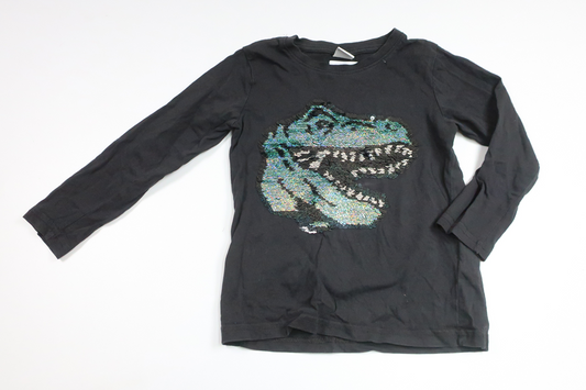 Tröja med vändbara paljetter från Lindex - Storlek 104 - Svart