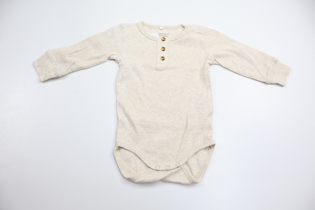 Ribbad body från Name It - Storlek 68 - Benvit
