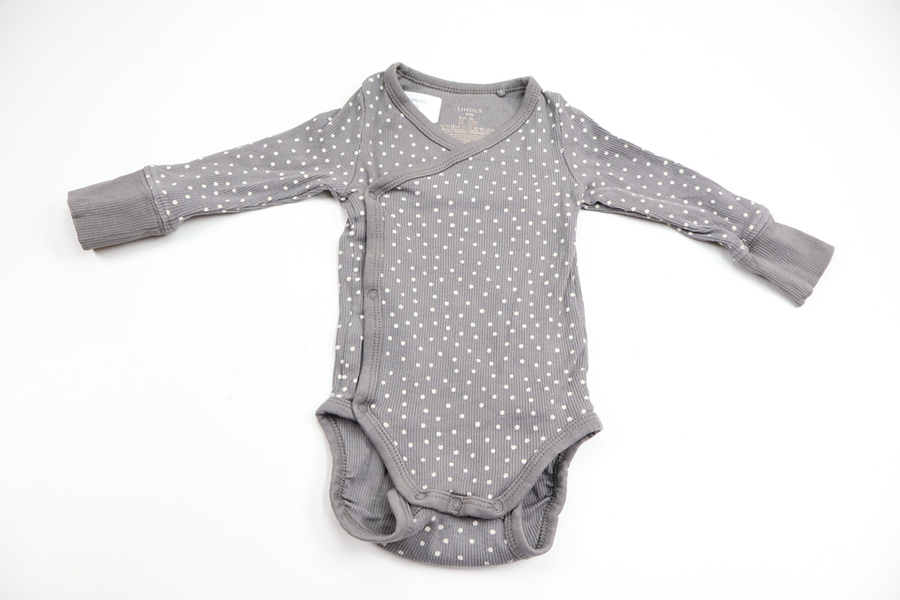 Ribbad omlottbody från Lindex - Storlek 56 - Grå