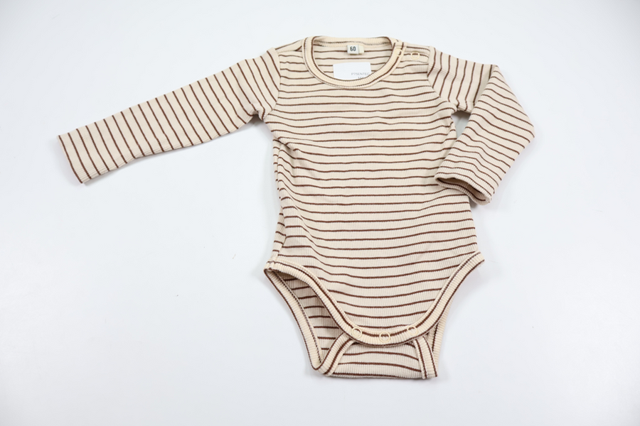 Ribbad body från Be Kids - Storlek 60 - Benvit