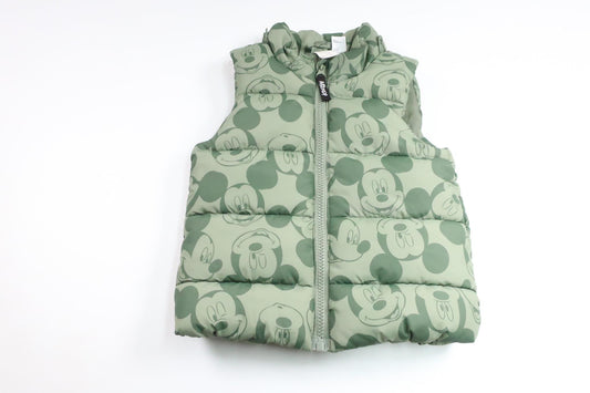 Vadderad väst med Musse Pigg från H&M - Storlek 86 - Grön