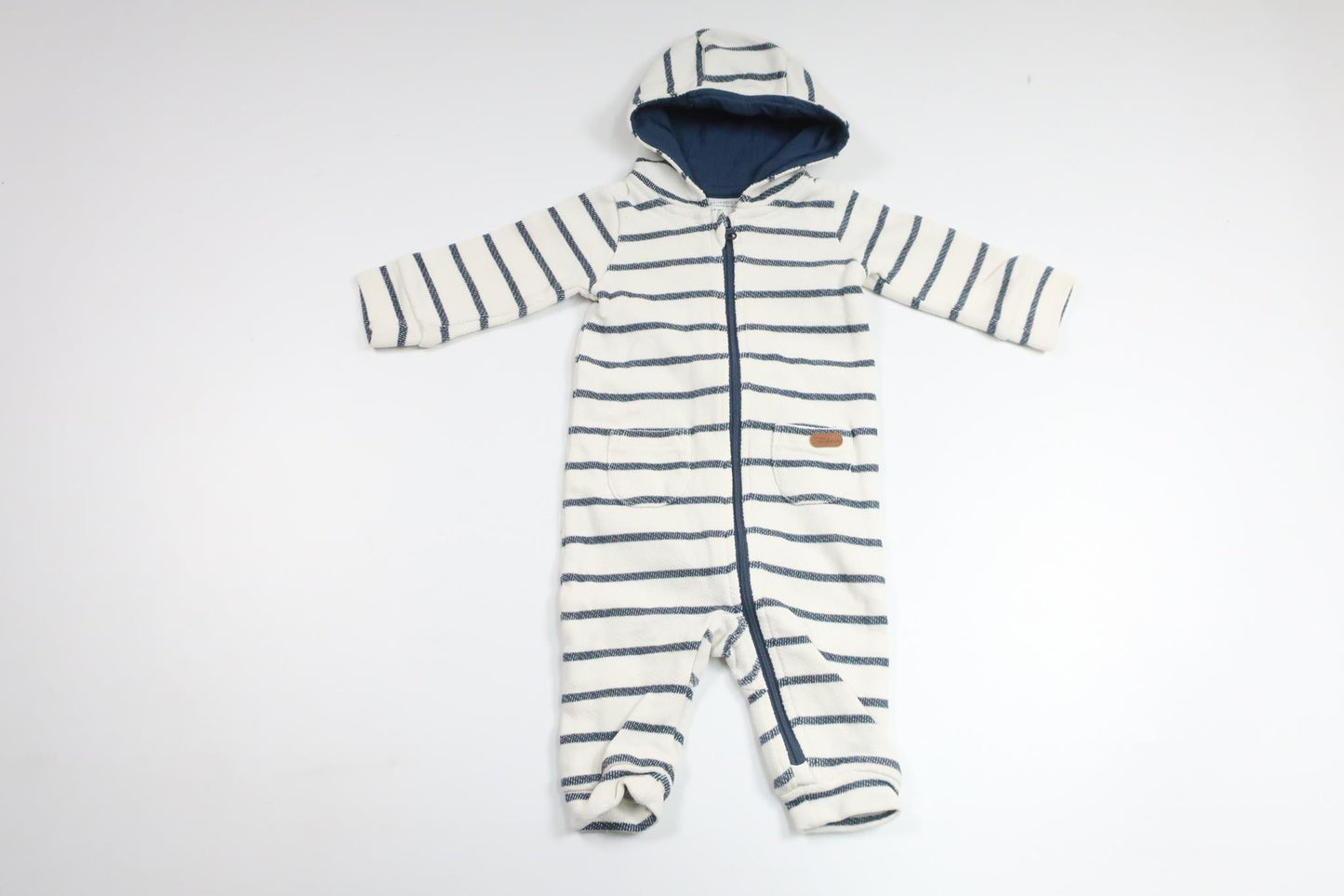 Randig jumpsuit/overall från Lindex - Storlek 56 - Benvit