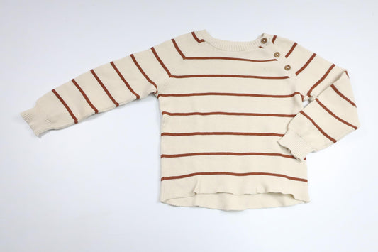 Randig stickad tröja från Amy & Lucy - Storlek 98/104 - Beige