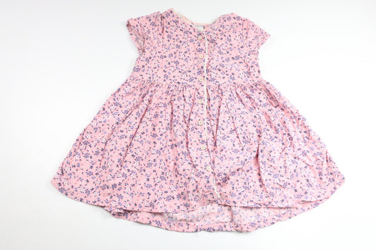 Blommig klänning från Lindex - Storlek 104 - Rosa