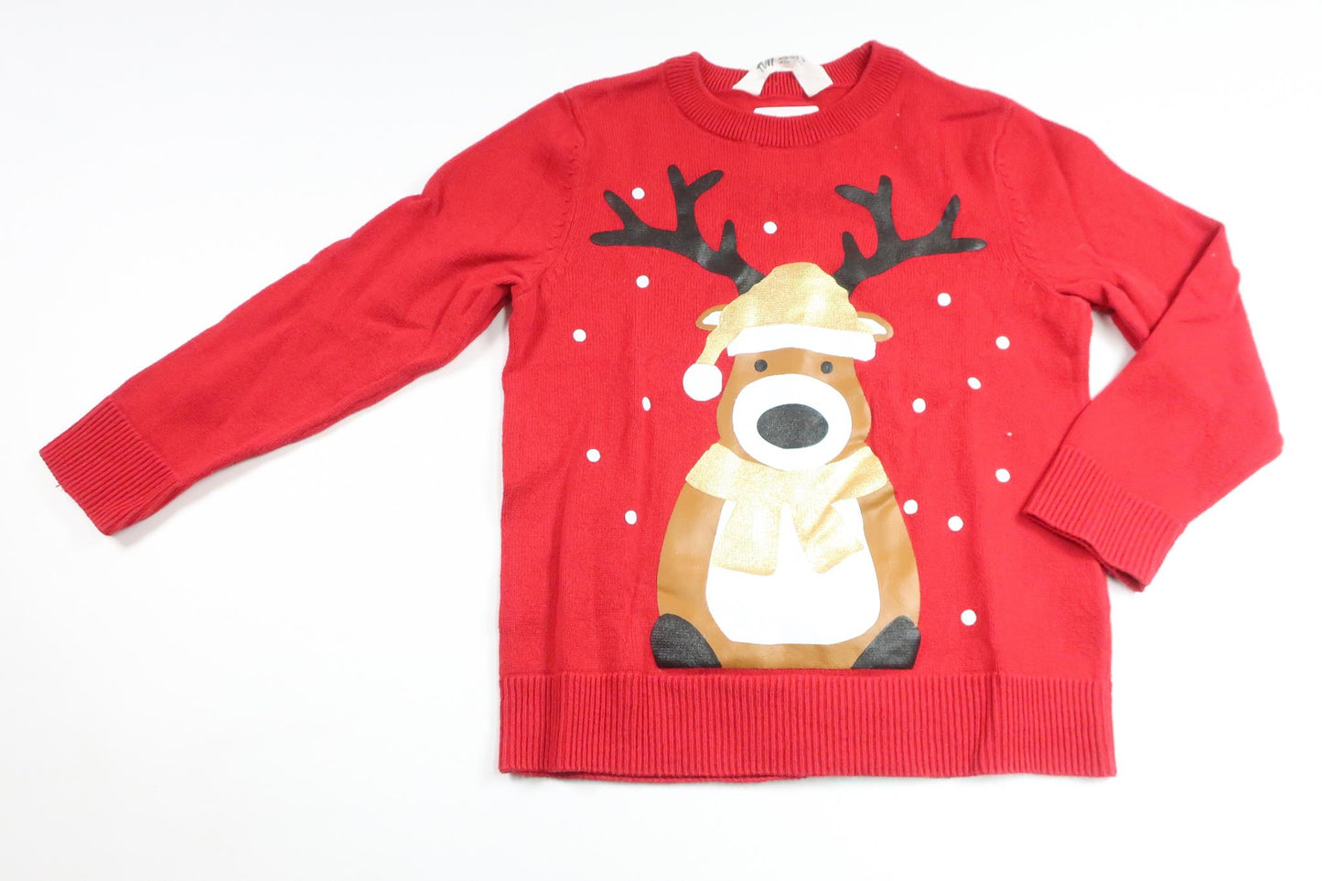 Stickad tröja med julmotiv från H&M - Storlek 98/104 - Röd