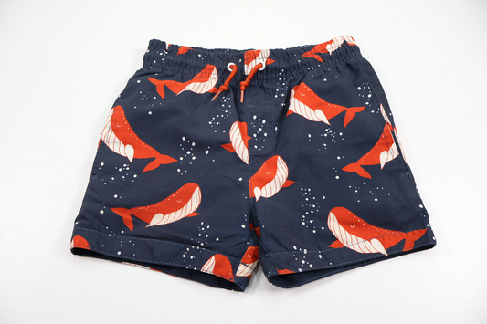 Badshorts med valar från Minimarket - Storlek 98/104 - Marinblå