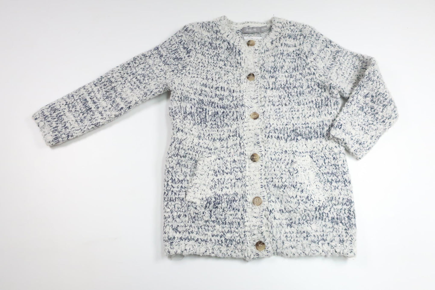 Stickad kofta/cardigan från Åhléns - Storlek 98/104 - Blå