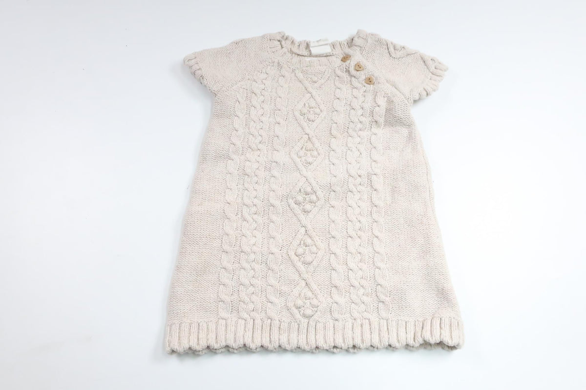 Stickad klänning från H&M - Storlek 74 - Beige